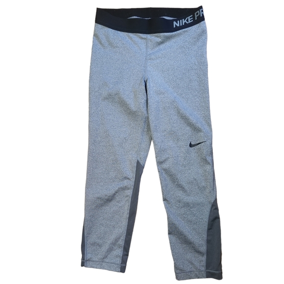 Nike Pants - Nike Dri Fit Gray and Black Cropped Leggings Yoga Pants Size Small 20" Inseam